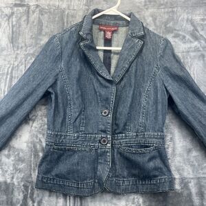 Jones Wear Jeans Size 6 Womens Denim Jean Jacket Blazer